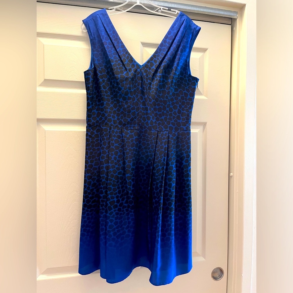 NWT LOFT Blue/black A-line dress (size 10)
